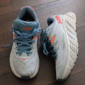 Hoka One One Light Blue & Orange Running Shoes